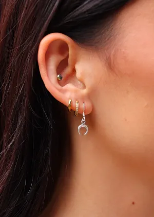 Little Silver Crescent Earrings
