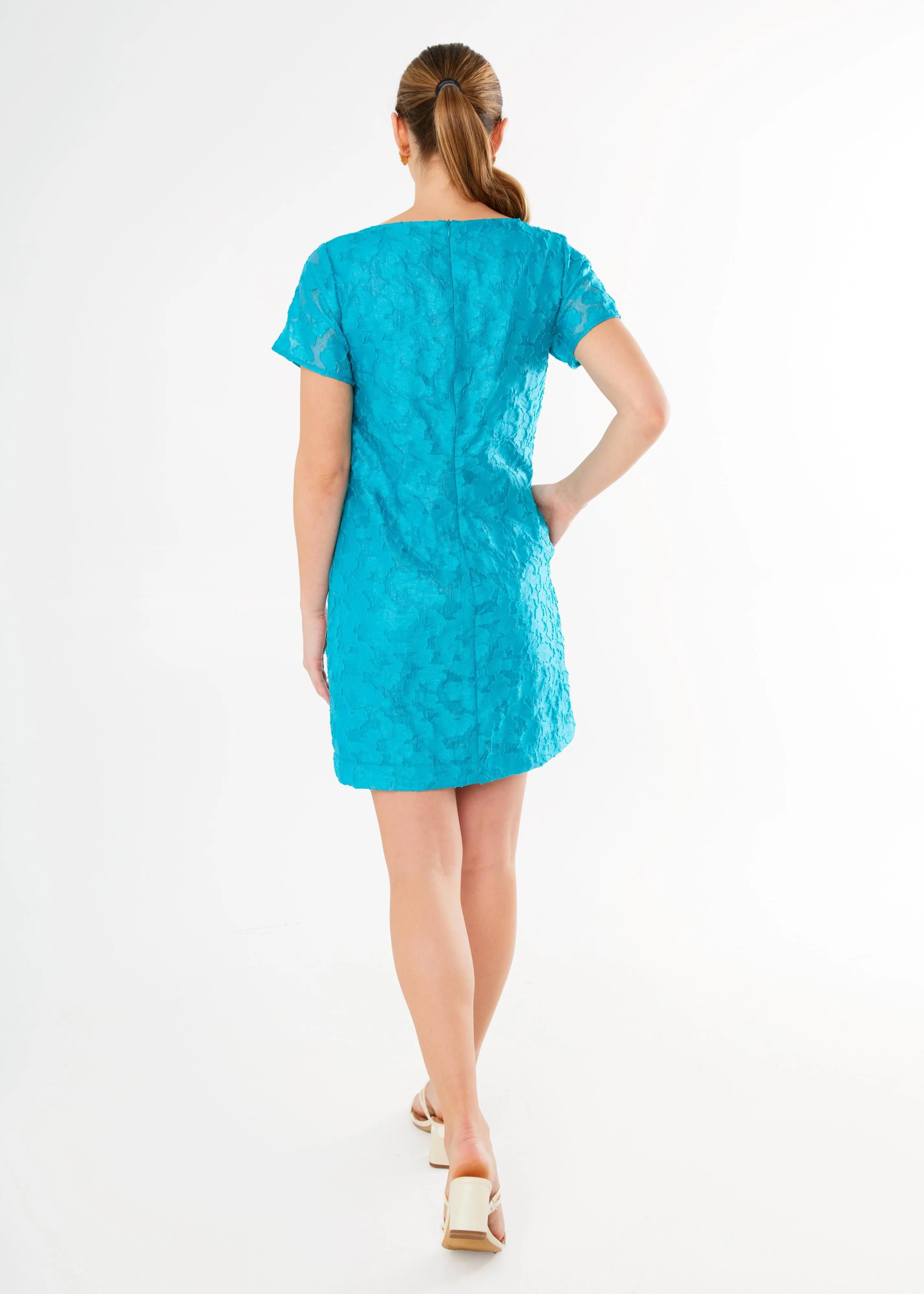 Lulu Dress Turquoise Cloud Organza