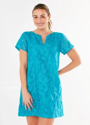 Lulu Dress Turquoise Cloud Organza