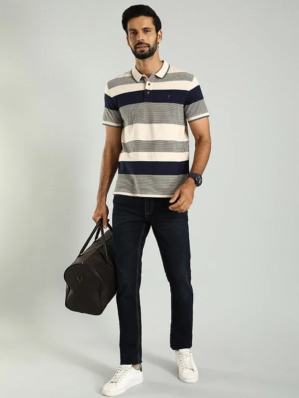 Men Striped Polo T-Shirt