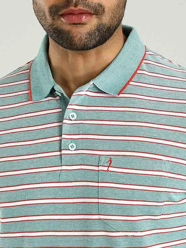 Men Striped Polo T-Shirt