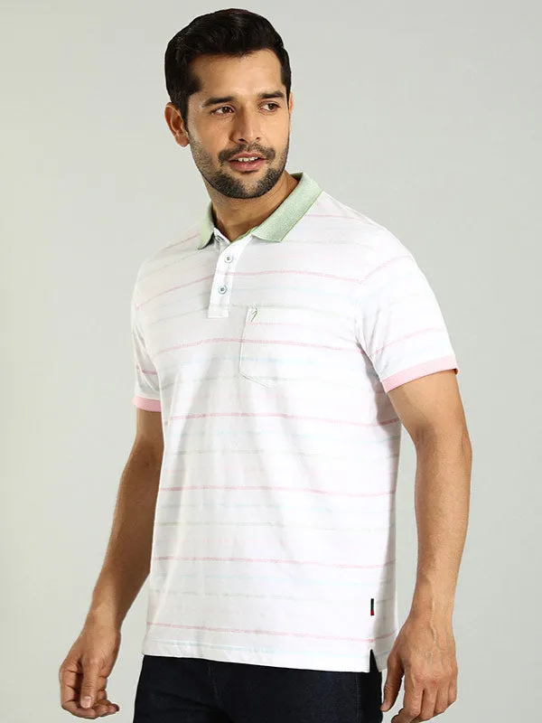Men Striped Polo T-Shirt
