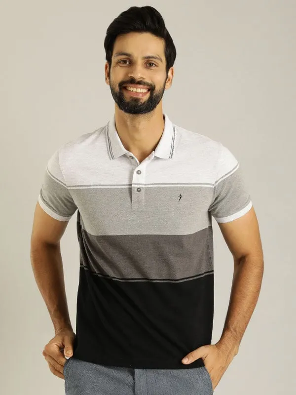 Men Striped Polo T-Shirt