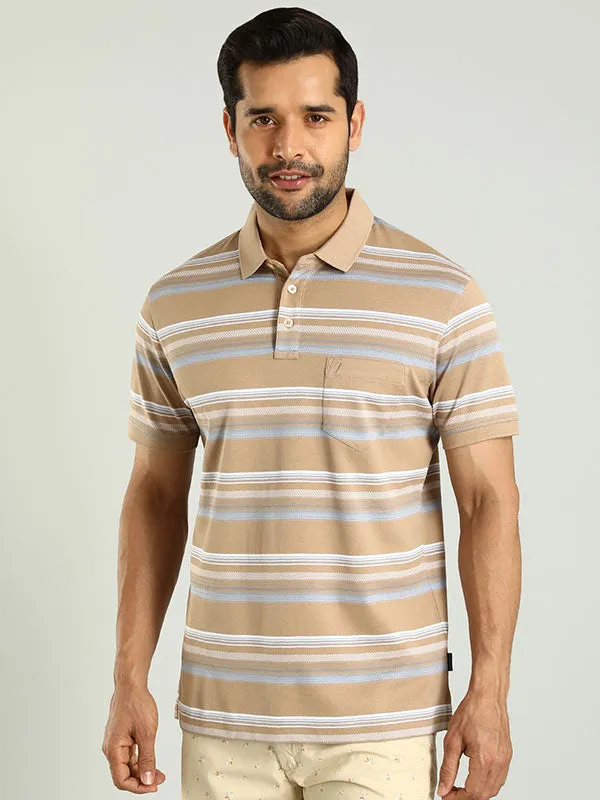 Men Striped Polo T-Shirt