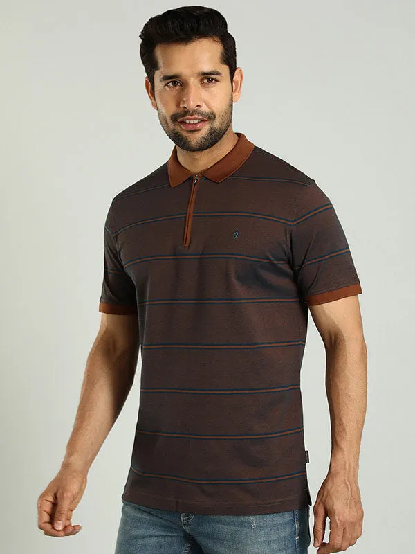 Men Striped Polo T-Shirt