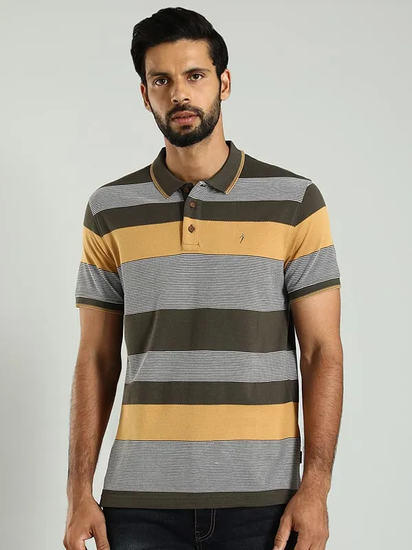 Men Striped Polo T-Shirt