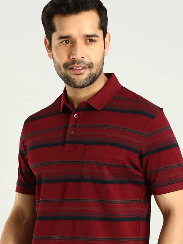 Men Striped Polo T-Shirt