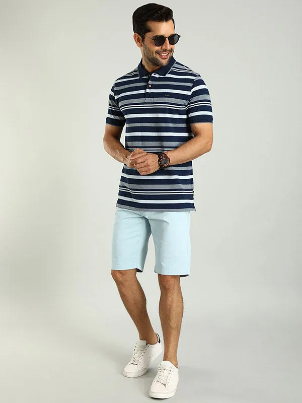 Men Striped Polo T-Shirt