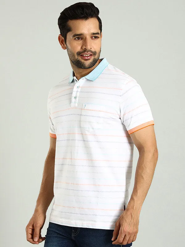 Men Striped Polo T-Shirt