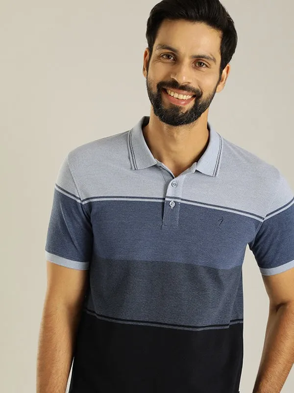 Men Striped Polo T-Shirt