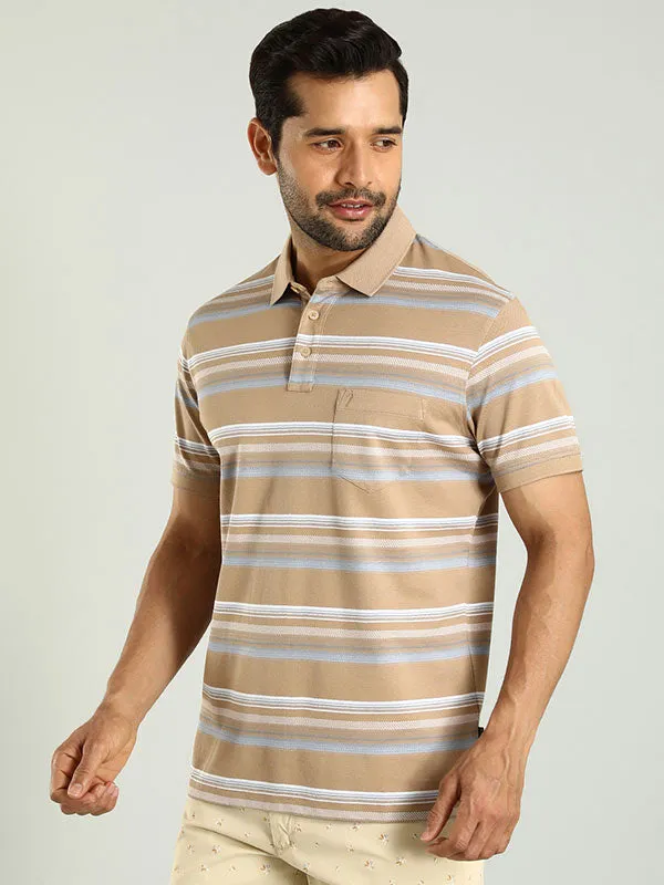 Men Striped Polo T-Shirt