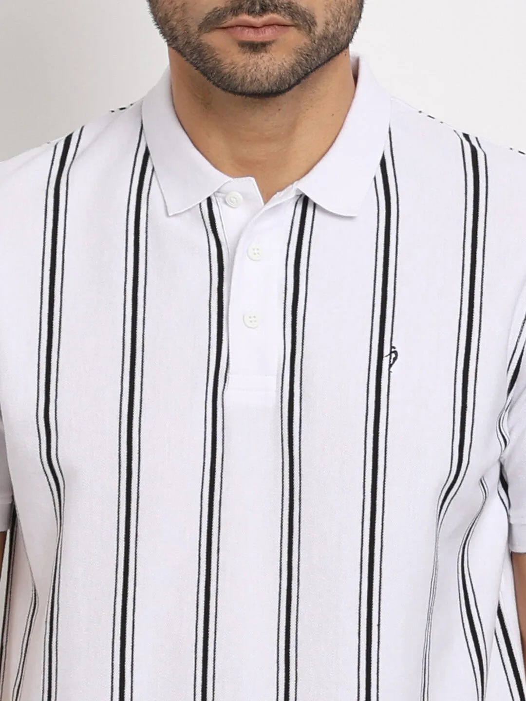 Men Striped Polo T-Shirt