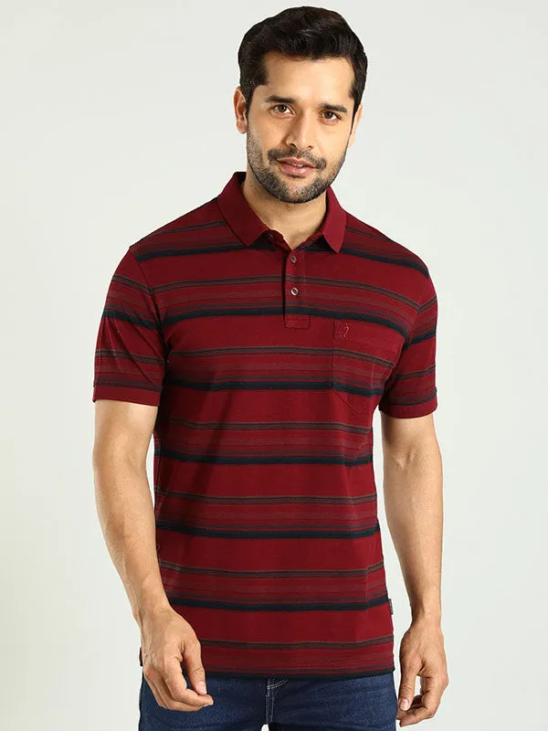 Men Striped Polo T-Shirt