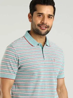 Men Striped Polo T-Shirt