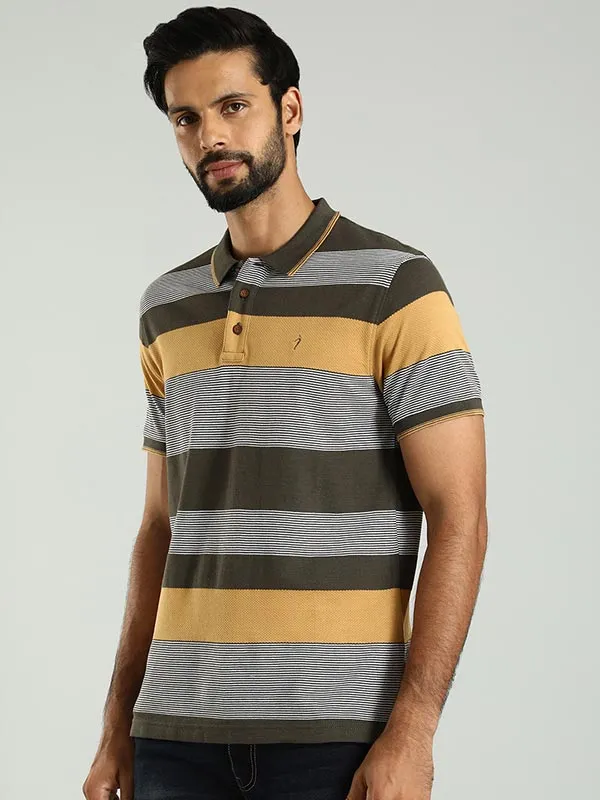 Men Striped Polo T-Shirt