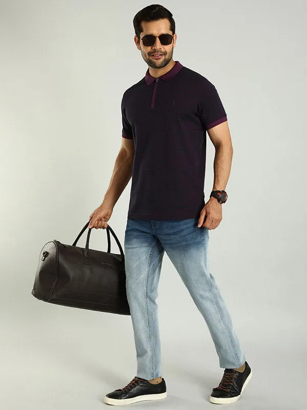 Men Striped Polo T-Shirt