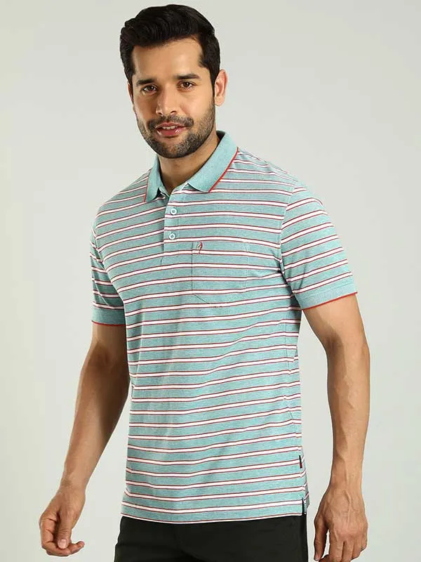 Men Striped Polo T-Shirt