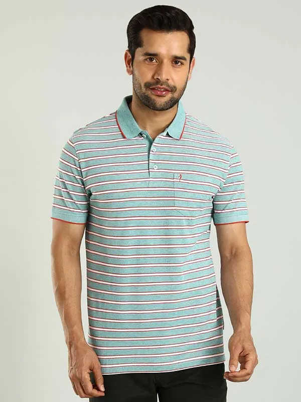 Men Striped Polo T-Shirt