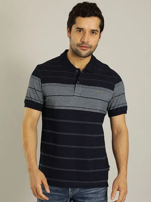 Men Striped Polo T-Shirt