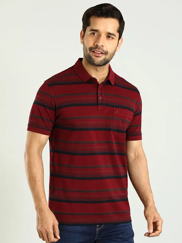 Men Striped Polo T-Shirt