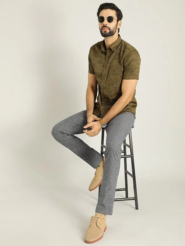 Men Urban Fit Polyester Blend Trouser