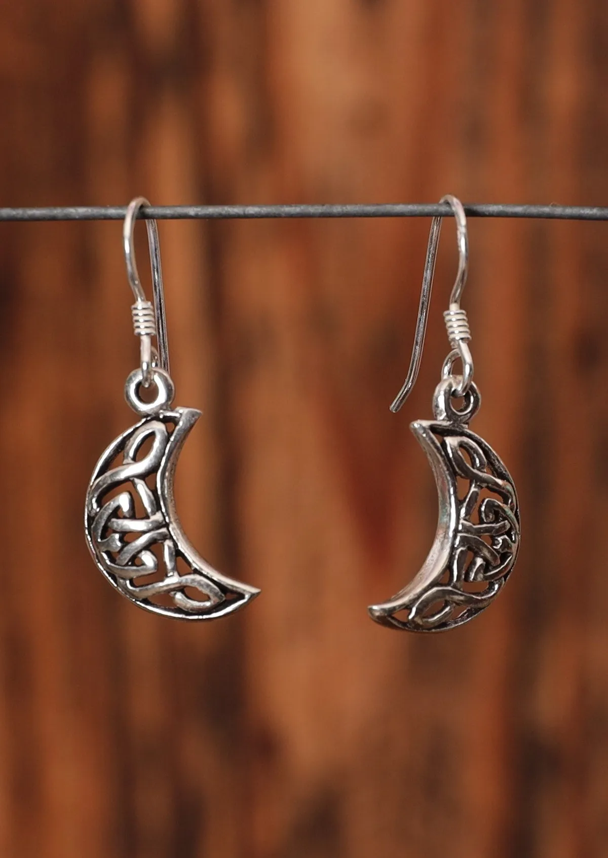 Moon Braid Silver Earrings