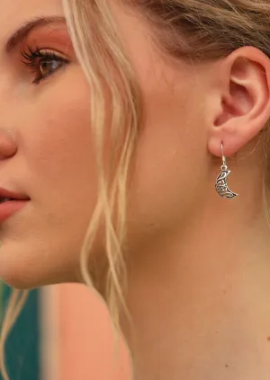 Moon Braid Silver Earrings