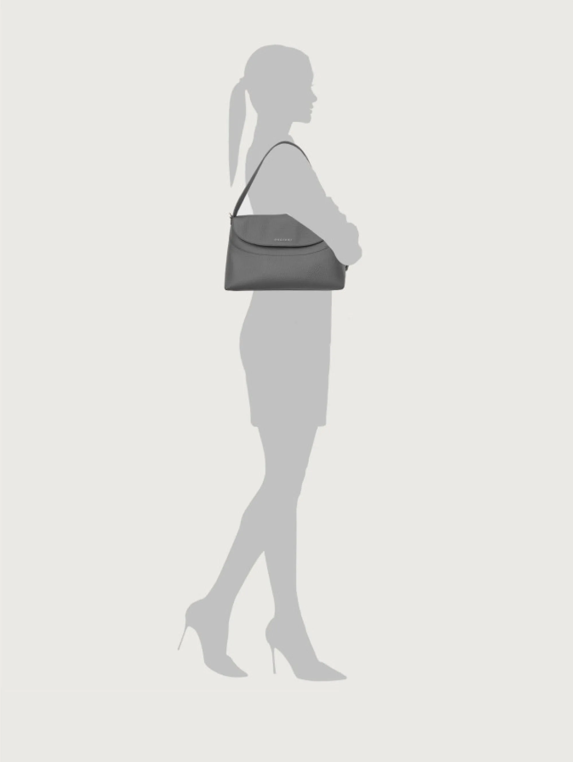Nana Bag in Black Soft Hammered Leather