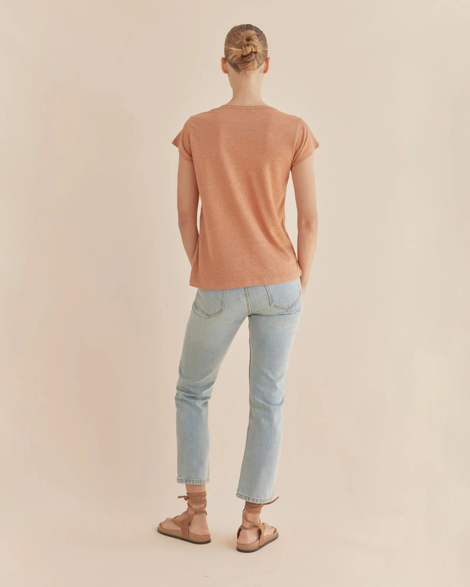 Newport Linen Jersey Tee - Rust