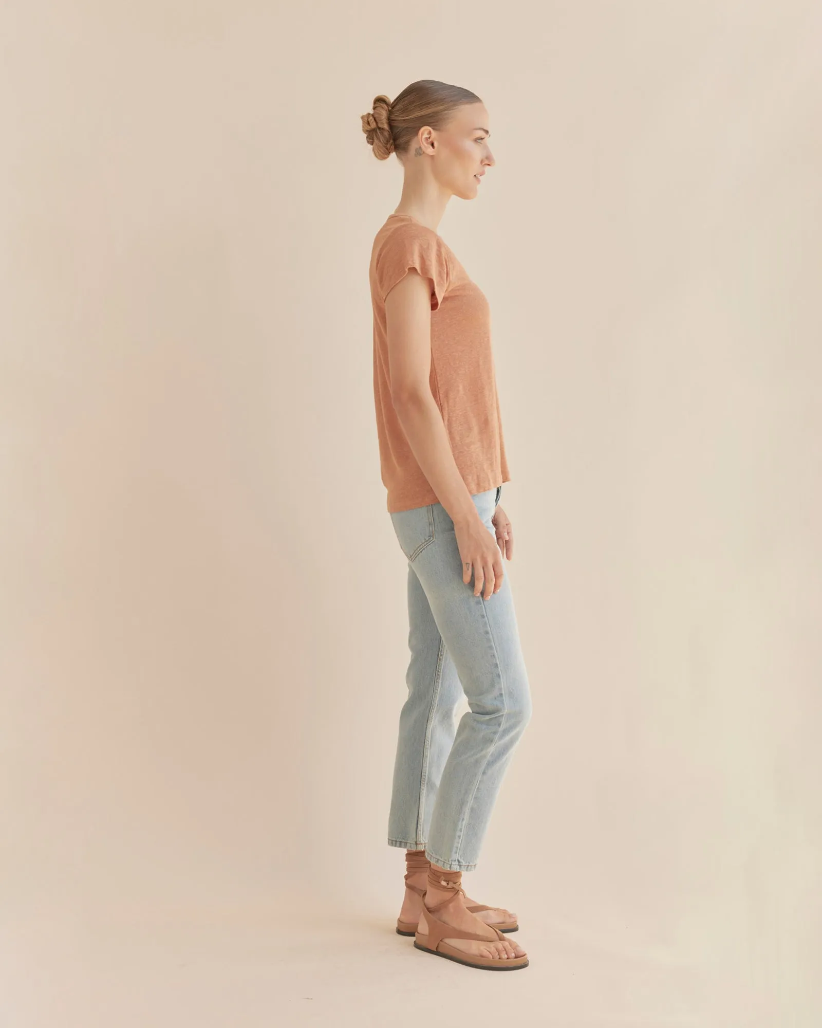 Newport Linen Jersey Tee - Rust