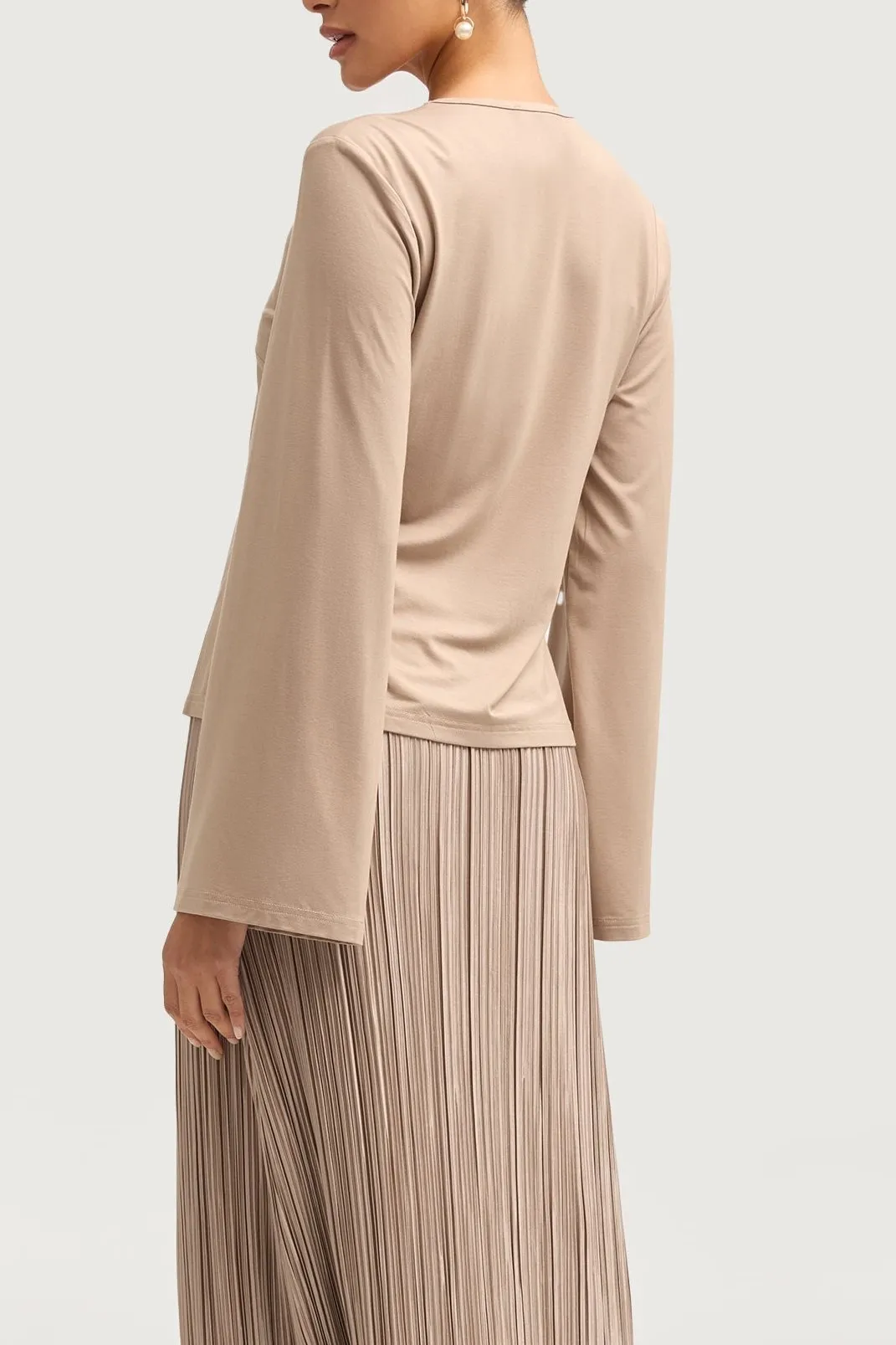 Niya Jersey Top - Taupe