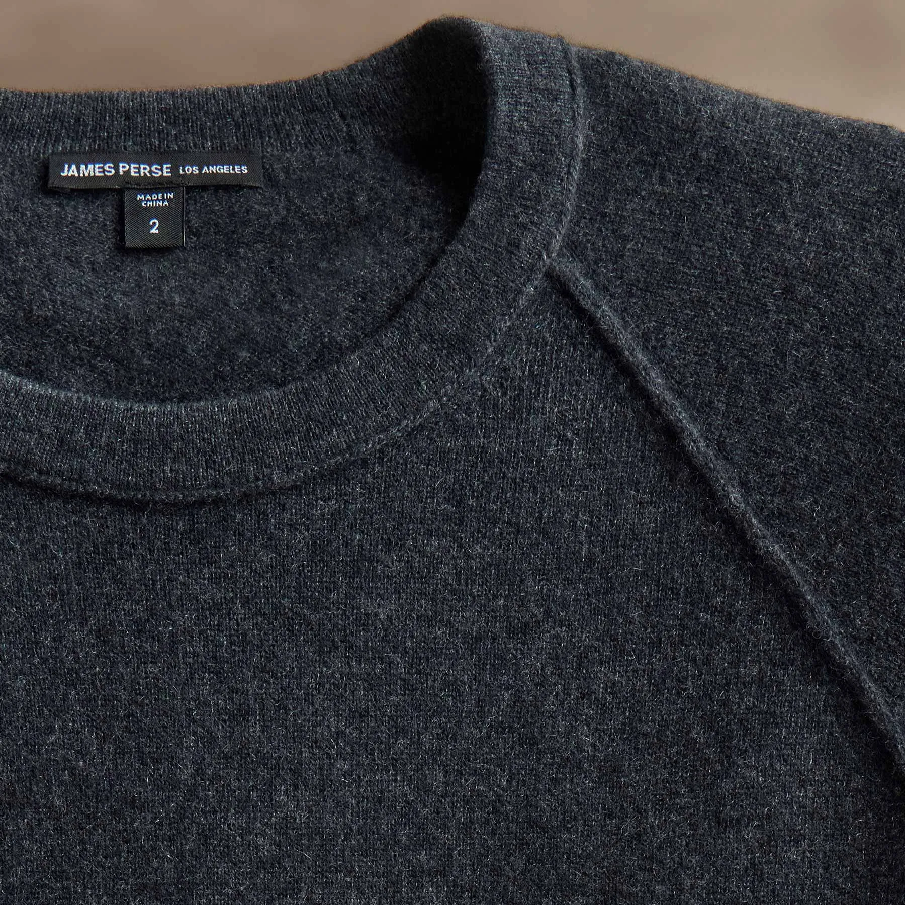 Palm Tree Cashmere Raglan - Coal/Off White