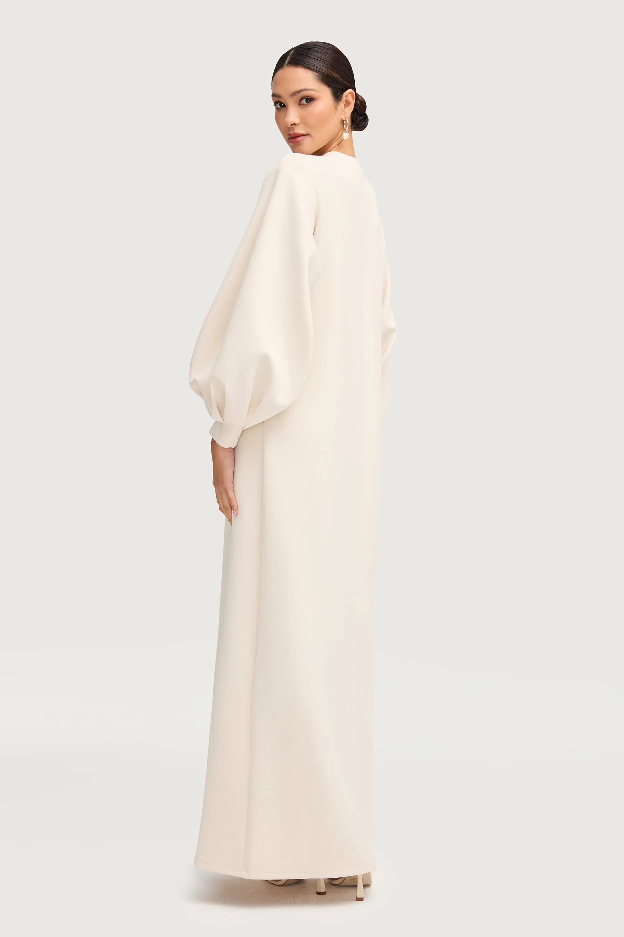 Payton Balloon Sleeve Maxi Dress - Oat Milk