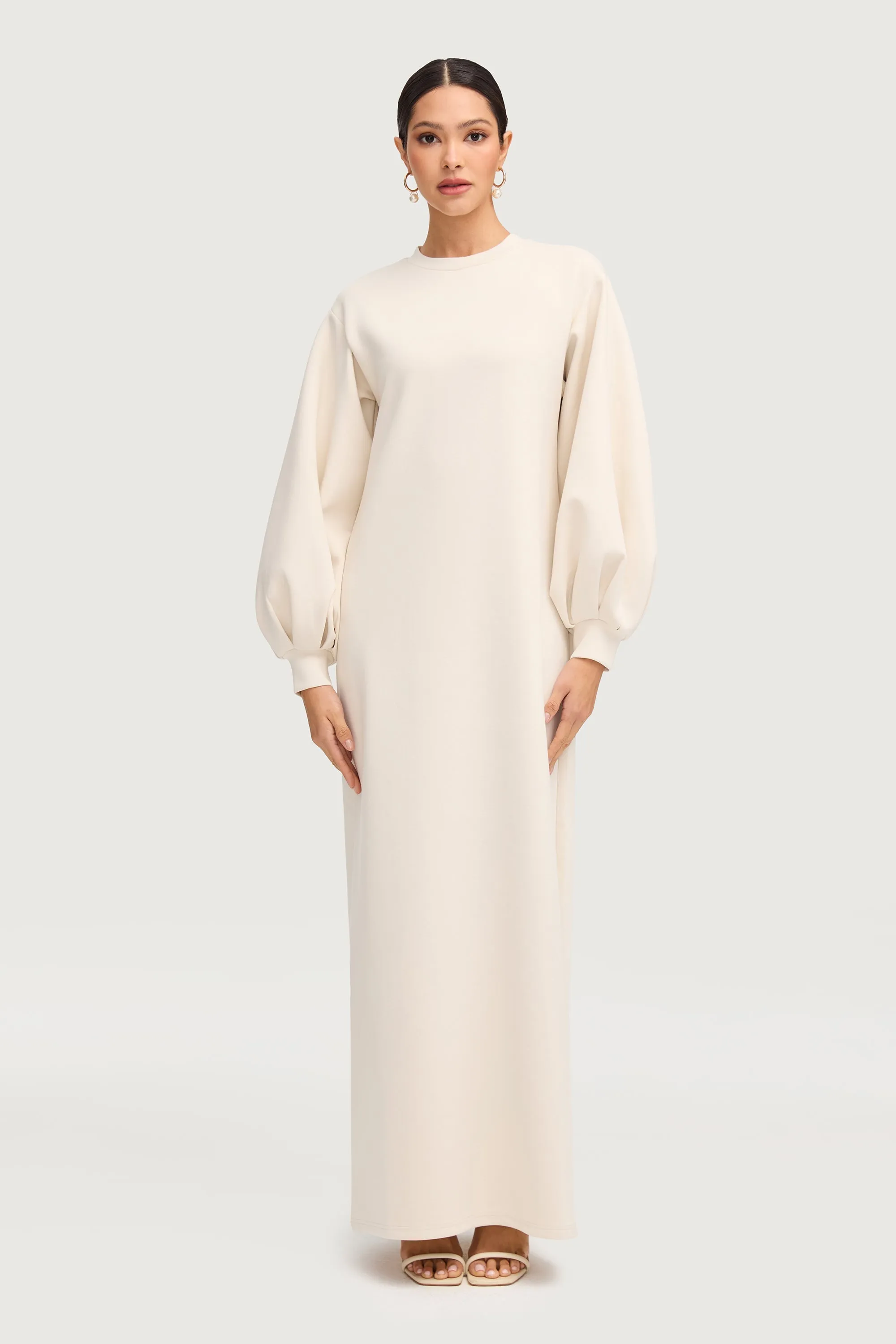 Payton Balloon Sleeve Maxi Dress - Oat Milk