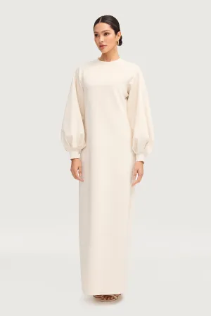 Payton Balloon Sleeve Maxi Dress - Oat Milk