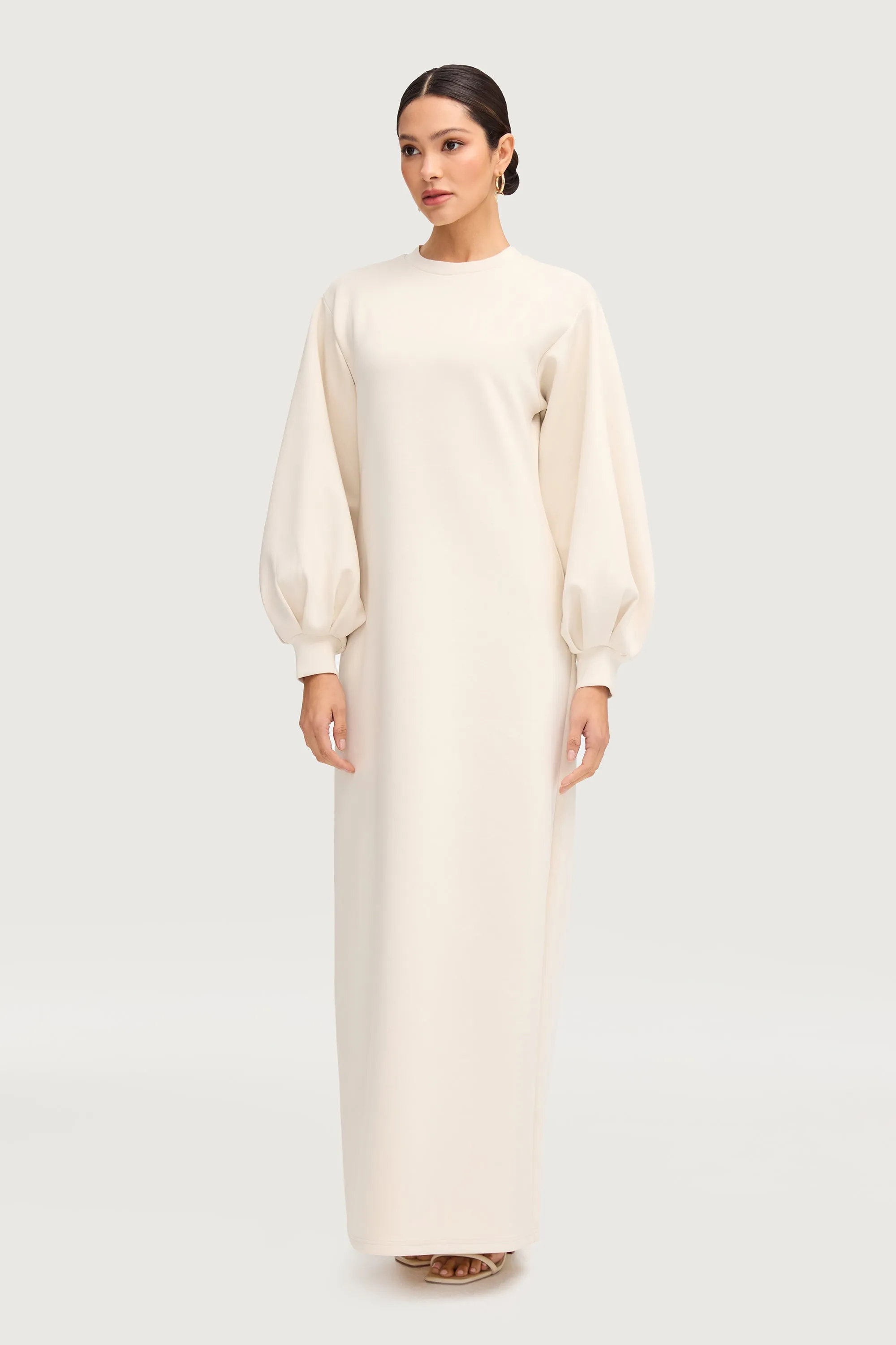 Payton Balloon Sleeve Maxi Dress - Oat Milk
