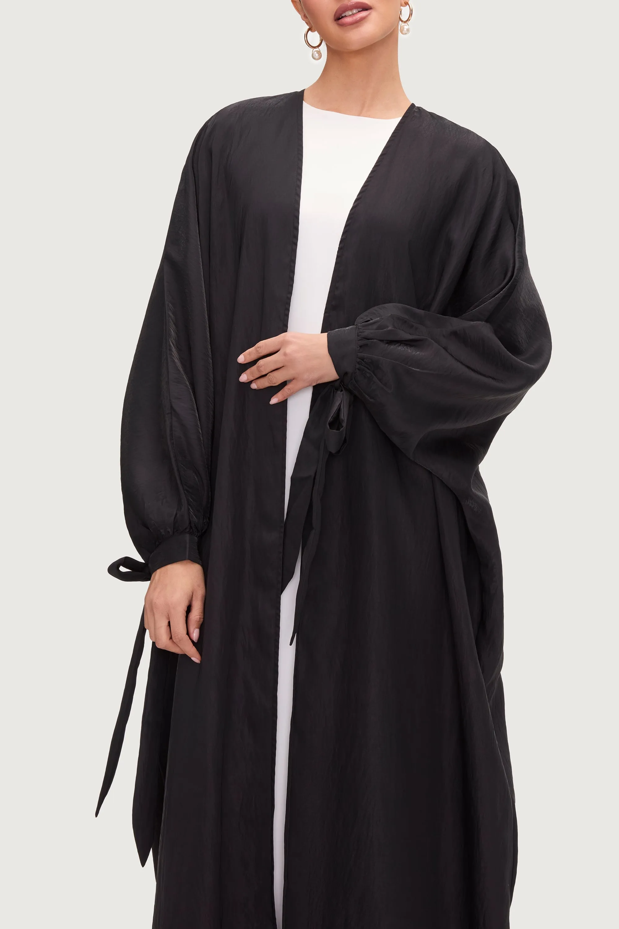 Safiyah Open Abaya - Black