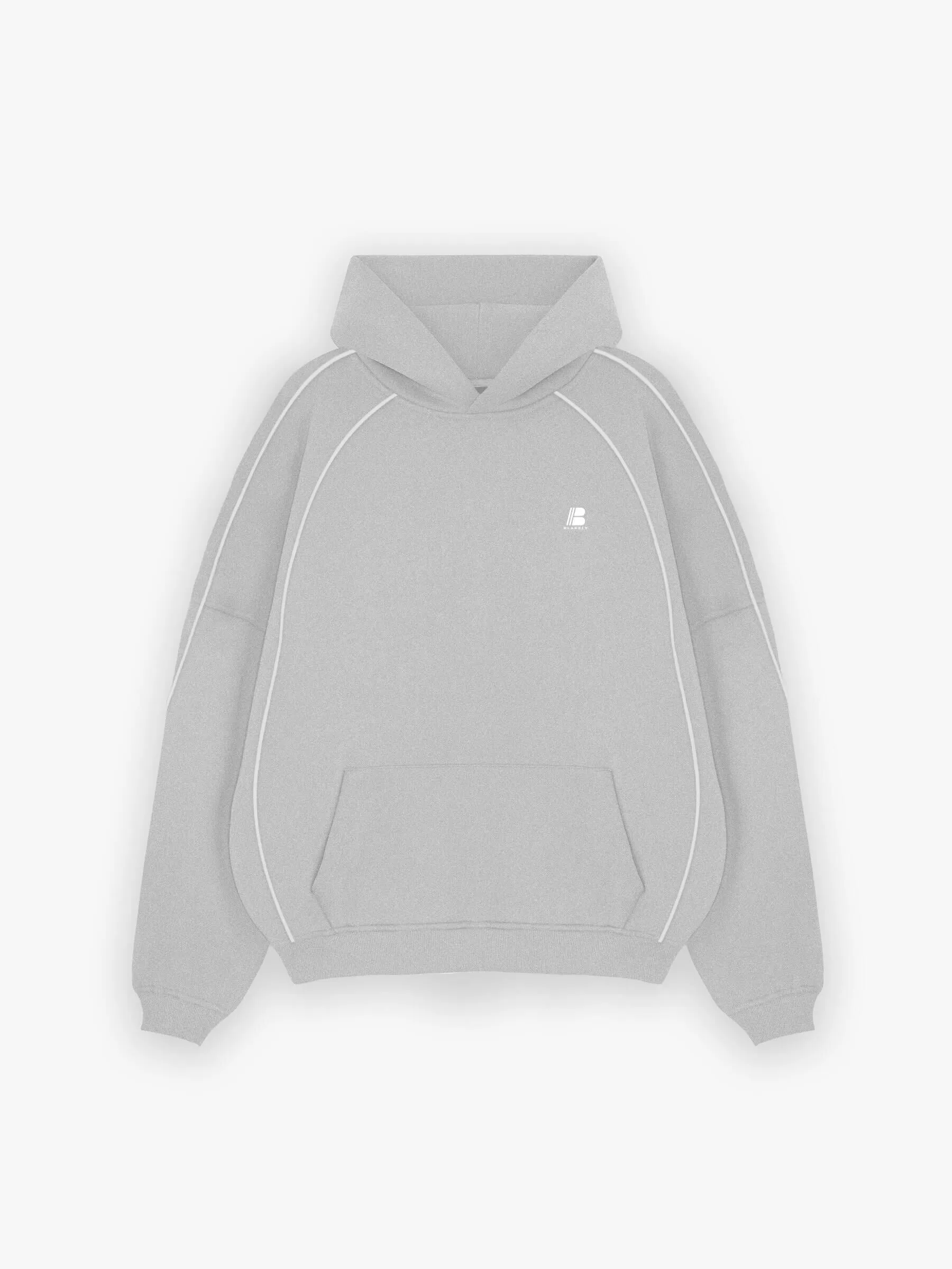 Seam Relaxed Hoodie - Marl Grey