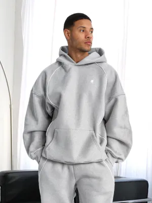 Seam Relaxed Hoodie - Marl Grey