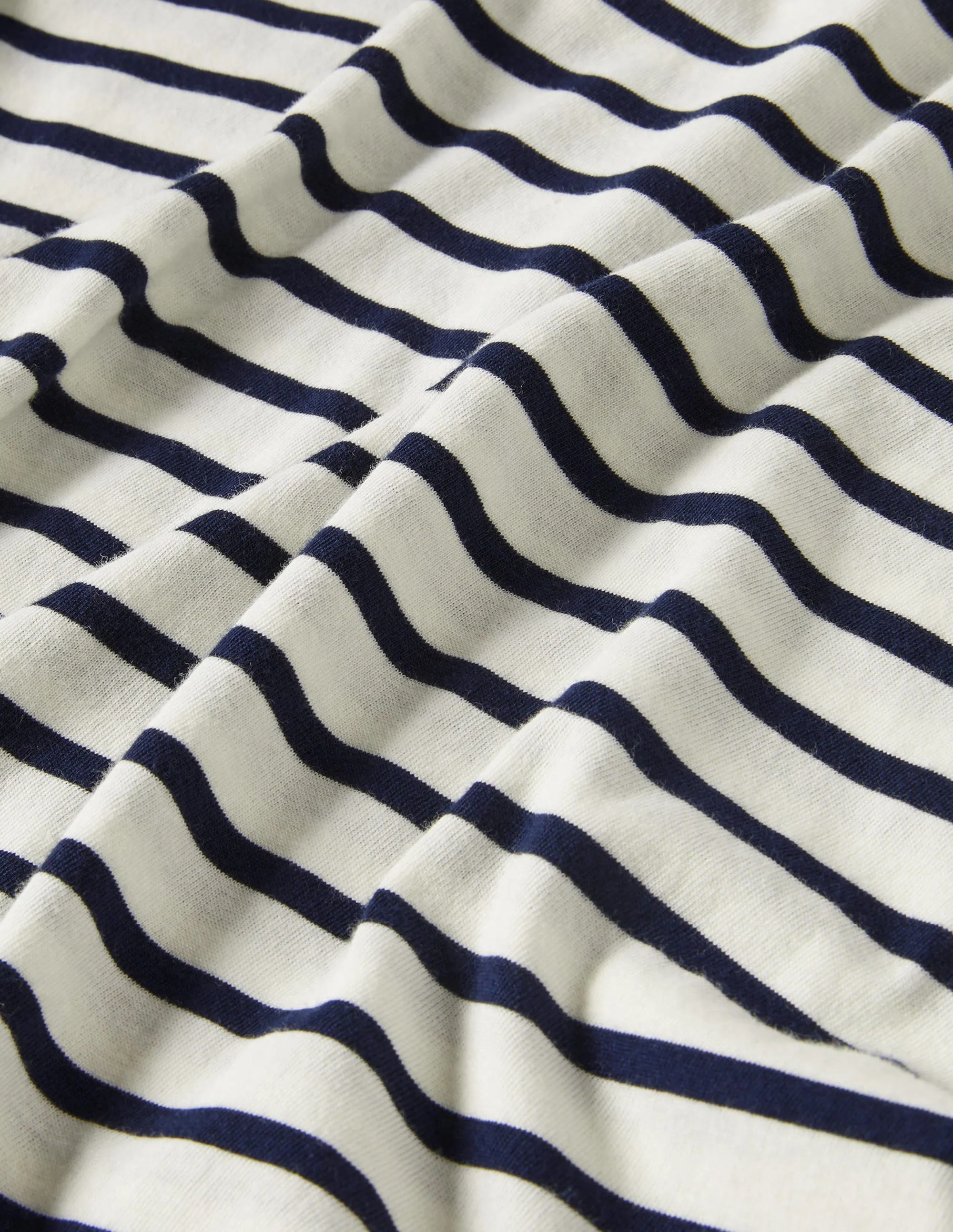 Short Sleeve Breton T-Shirt-Ivory / Navy Stripe