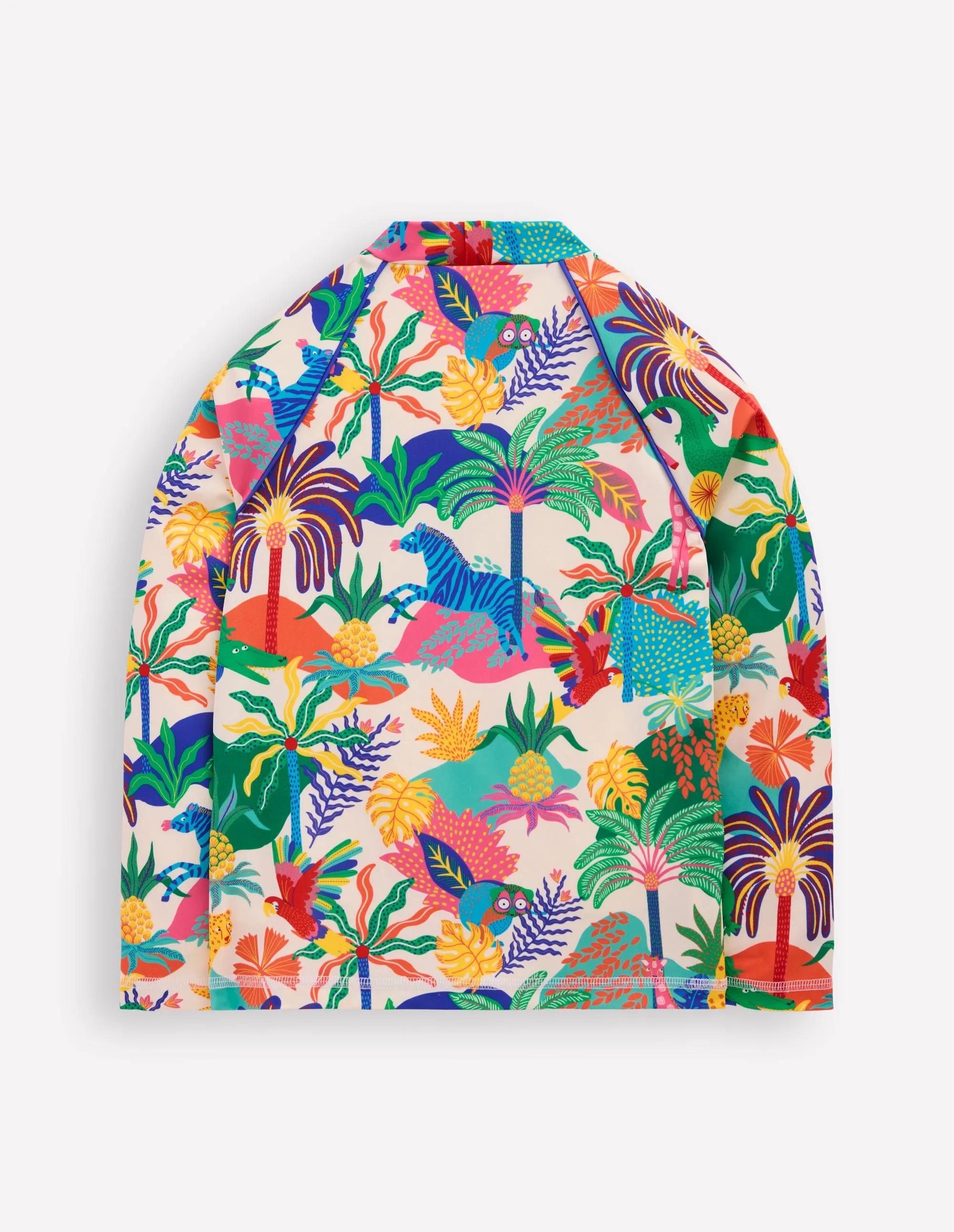 Sun Safe Patterned Rash Vest-Soft Ivory Multi Jungle