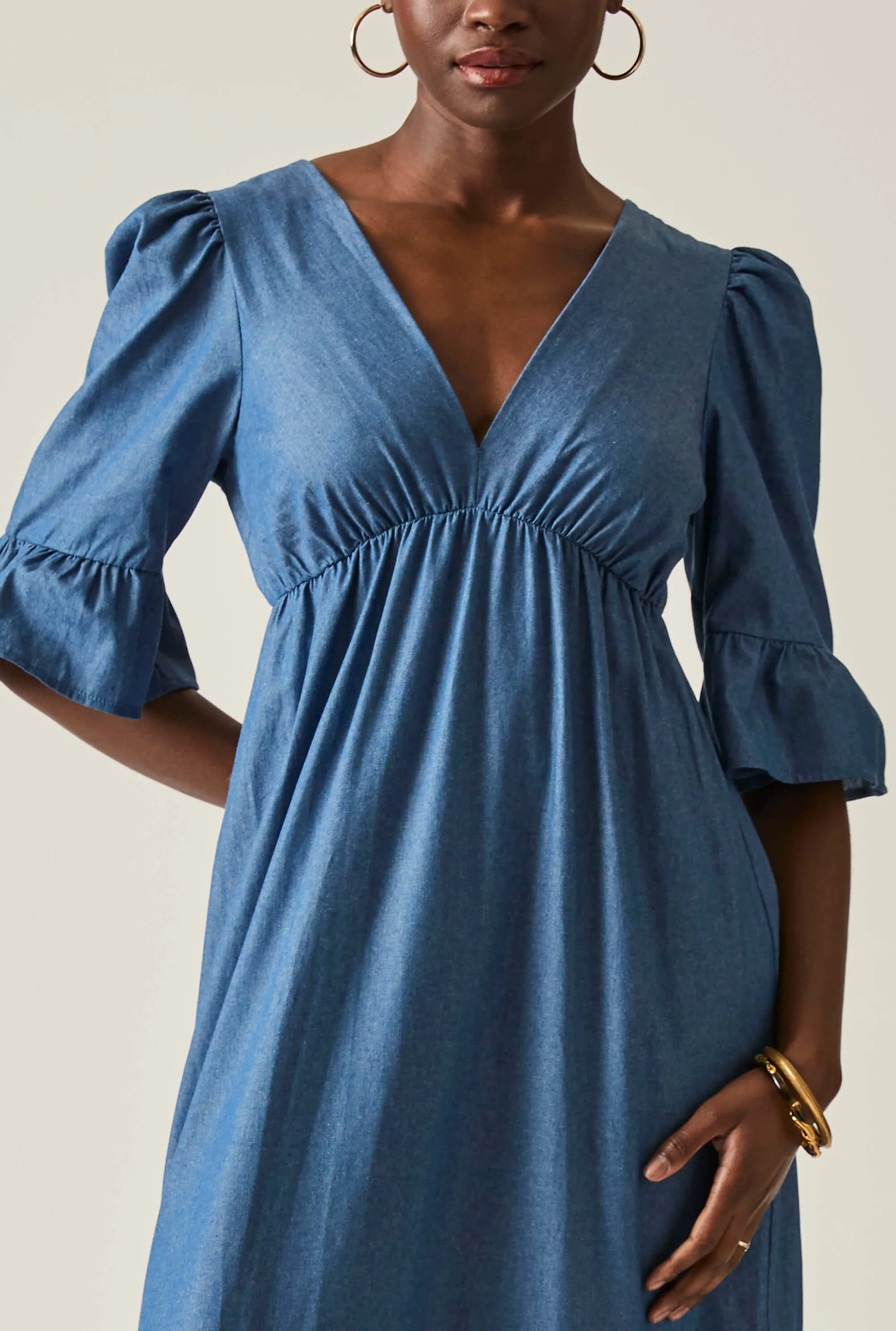 Tiered Denim Dress