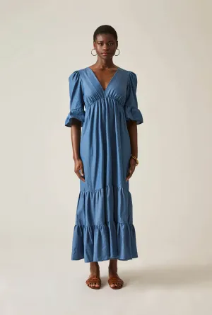 Tiered Denim Dress