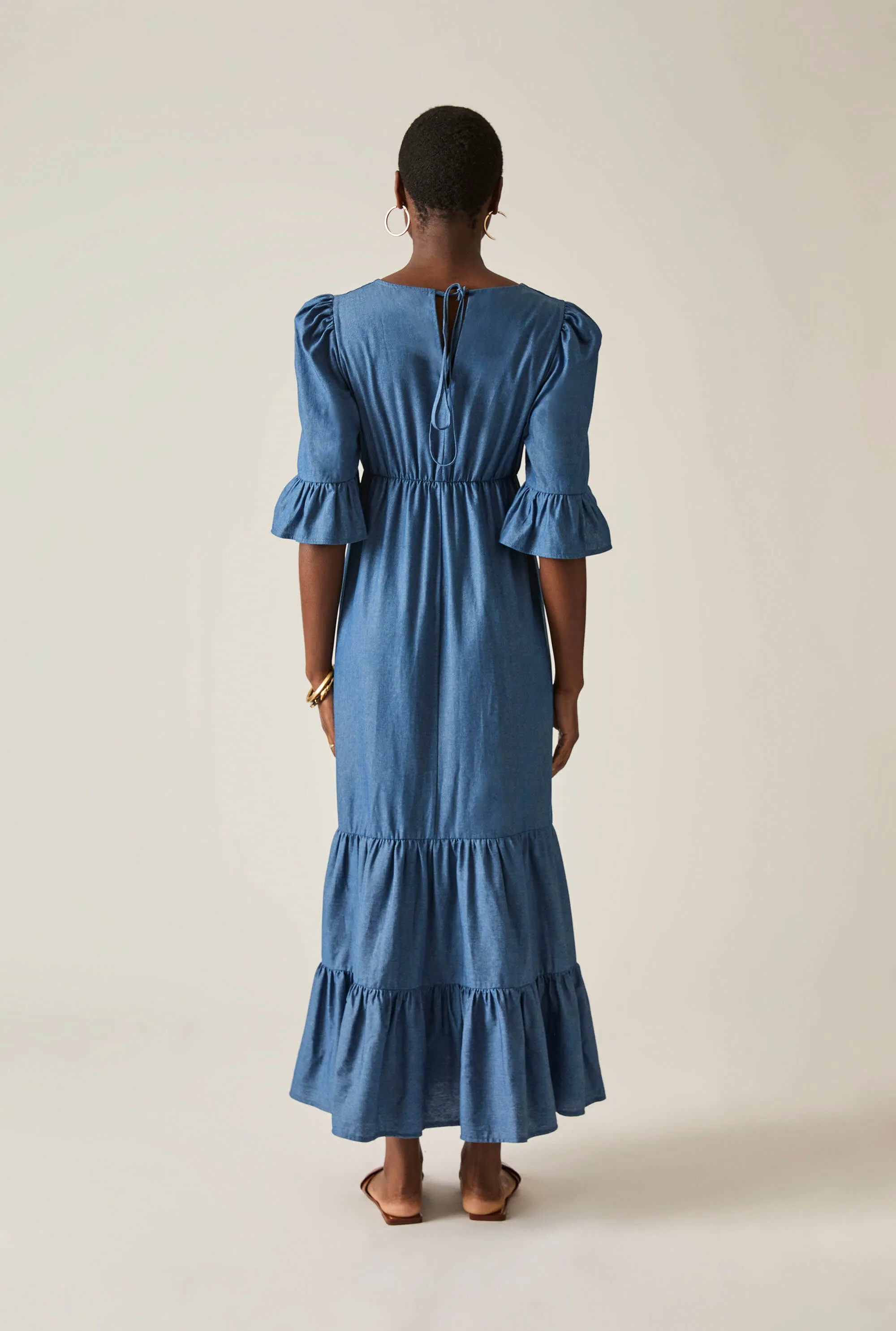 Tiered Denim Dress