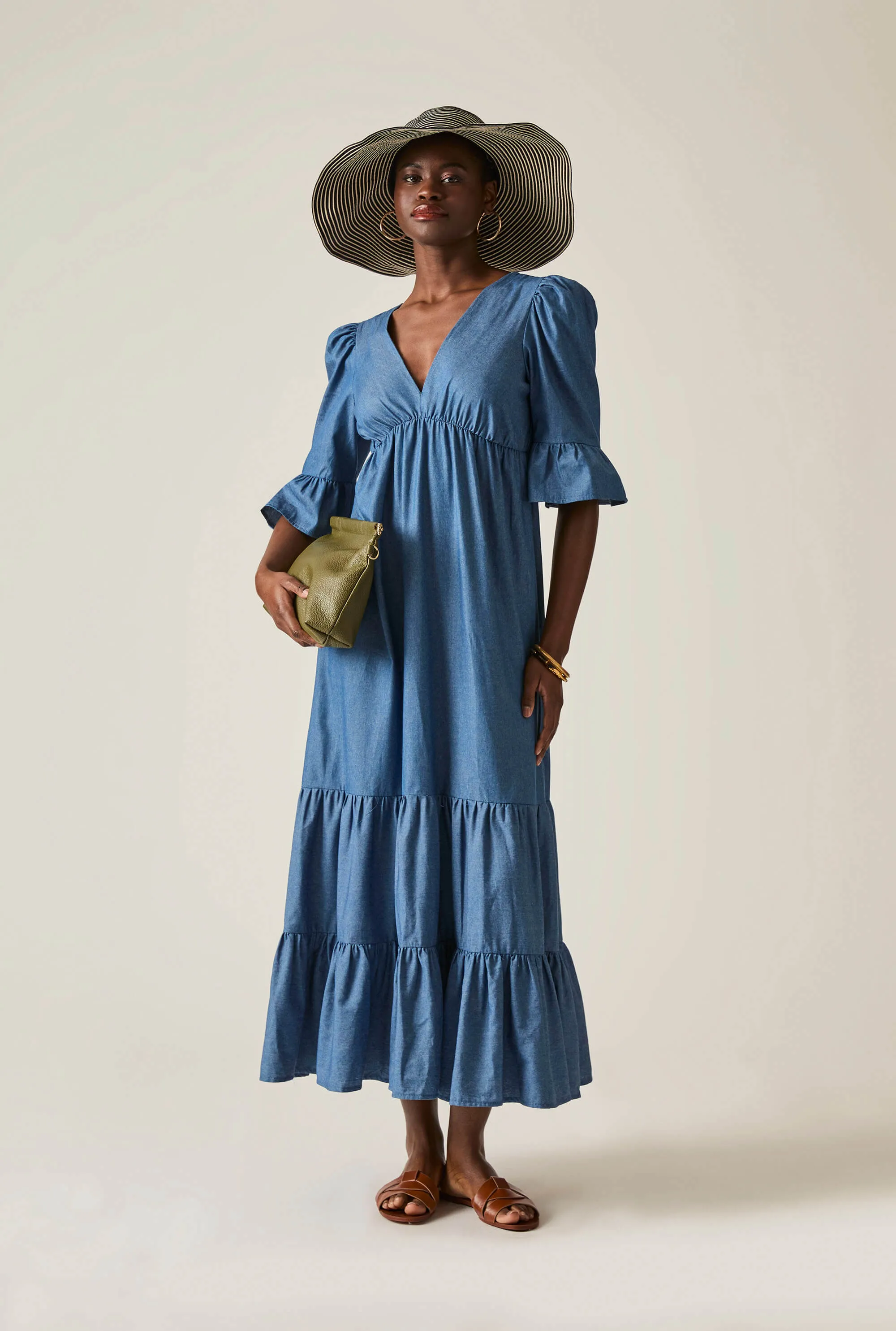 Tiered Denim Dress