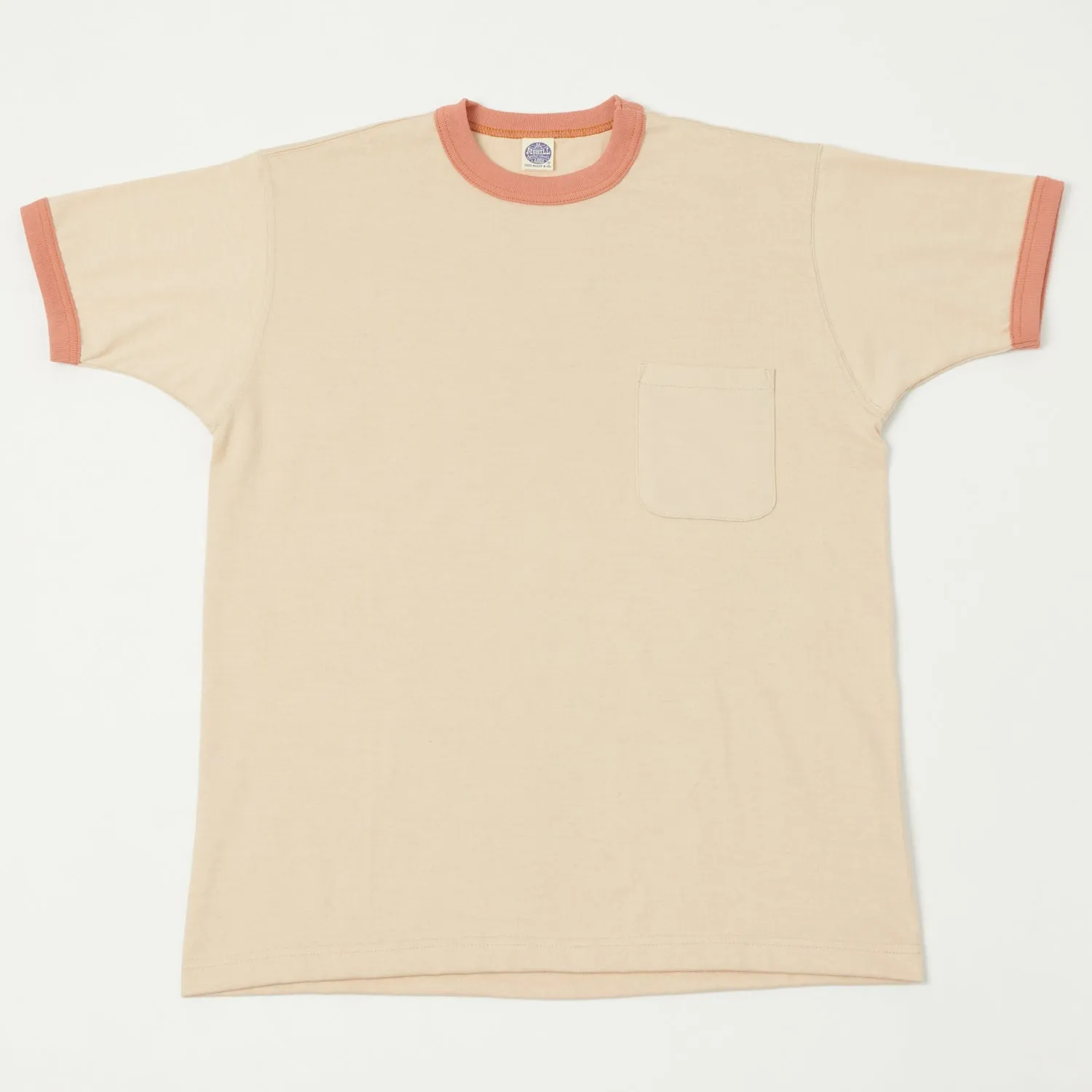 TOYS McCOY Ringer Pocket Tee - Beige/Carrot