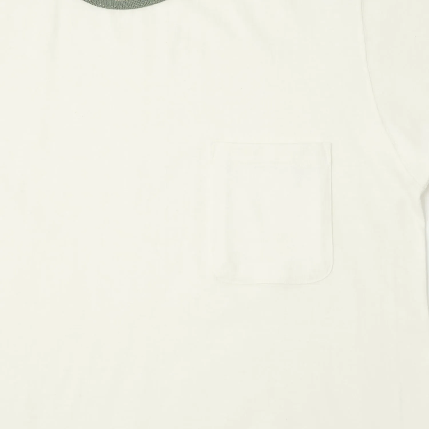 TOYS McCOY Ringer Pocket Tee - Off White/Green