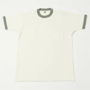 TOYS McCOY Ringer Pocket Tee - Off White/Green