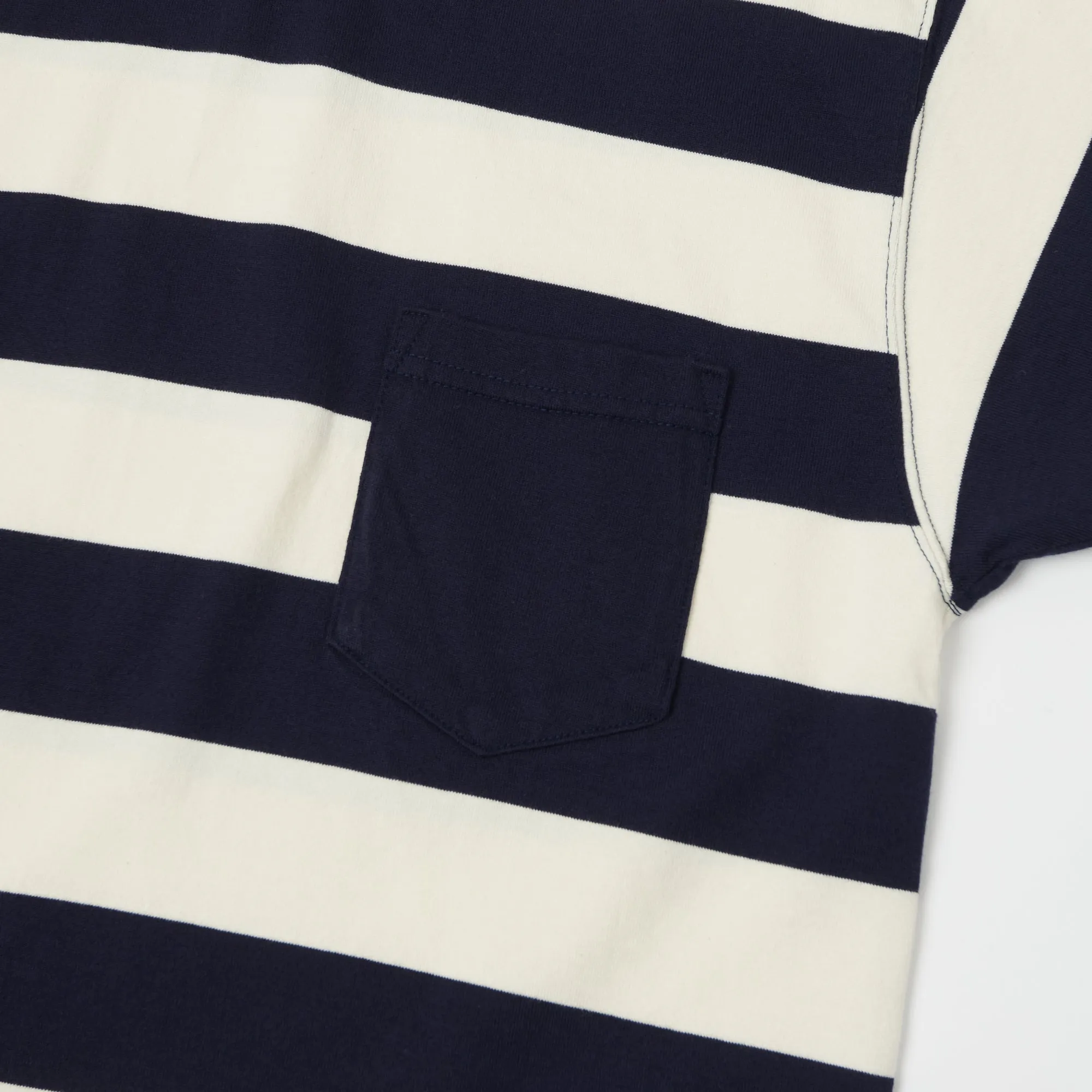 TOYS McCOY TMC2032 Bordered Stripe Pocket Tee - Ivory/Navy