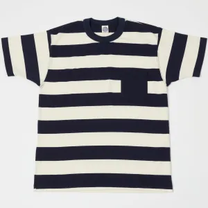 TOYS McCOY TMC2032 Bordered Stripe Pocket Tee - Ivory/Navy
